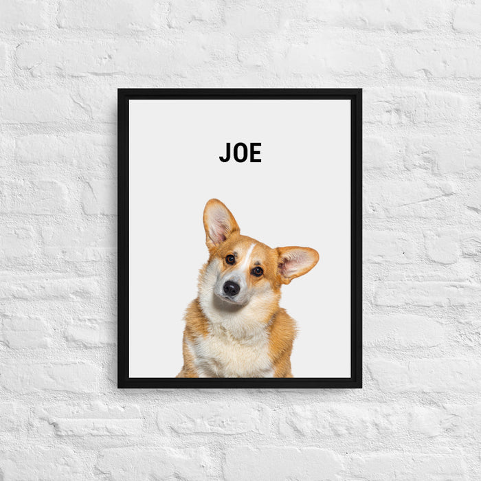 Personalized Corgi Framed Canvas Print